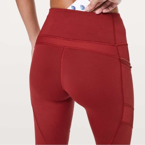 LULULEMON ATHLETICA Red Keep the Fleece leggings size 8 - Picture 4 of 15